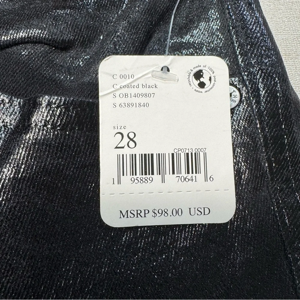 NWT New Free People Raw High-Rise Coated Jeans Size 28